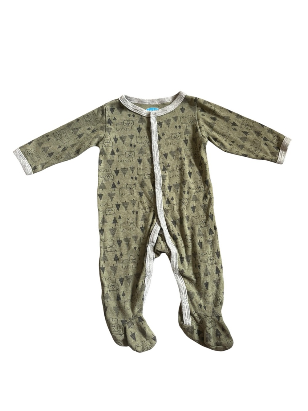 3/$25 Bon Bébé Olive Bear Footed Sleeper 3-6M Woodland Baby Pajamas